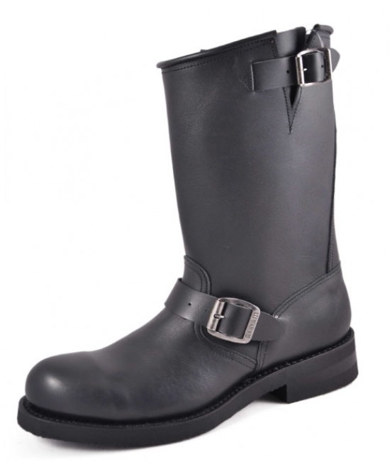 Mens black biker hot sale boots uk